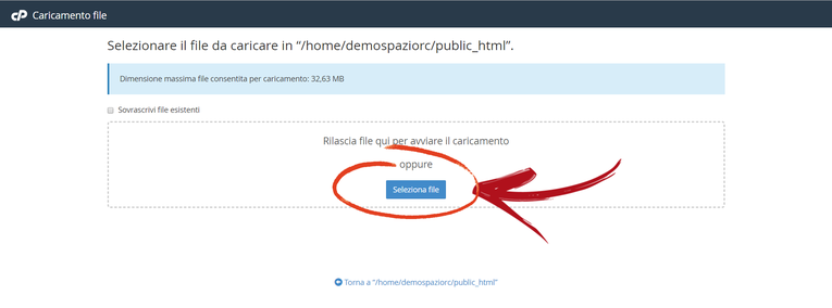 cPanel Drug&Drop