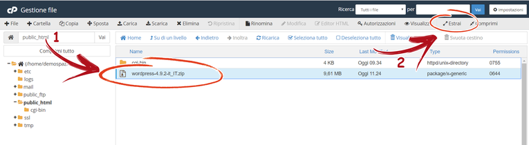 cPanel Estrai