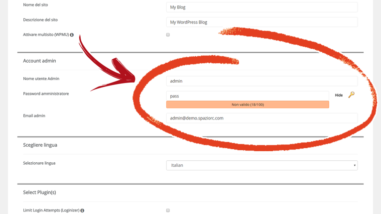 cPanel Softaculous Wordpress