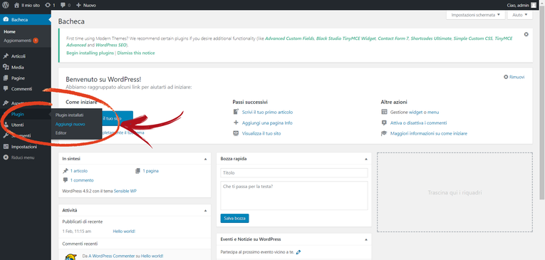 Wordpress Aggiungi Plugin