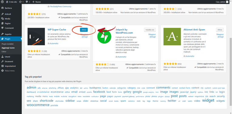Wordpress Attiva Plugin