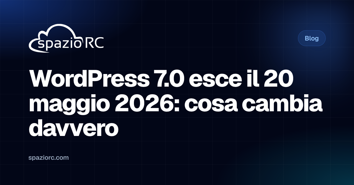 WordPress 7.0 esce il 20 maggio 2026: cosa cambia davvero